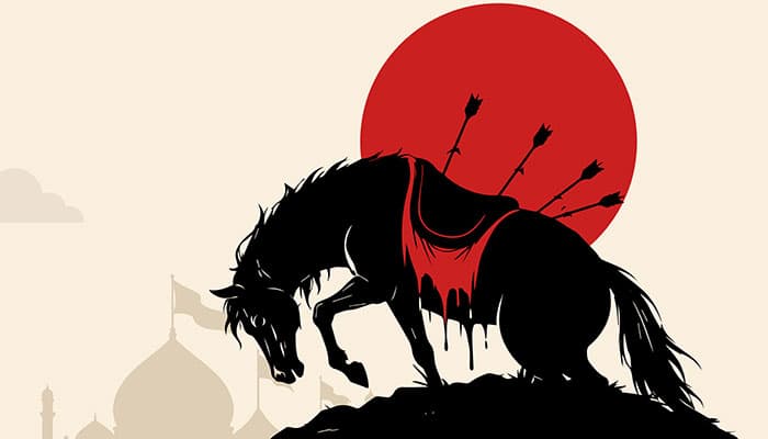 وکتور ماه محرم طرح اسب امام حسین