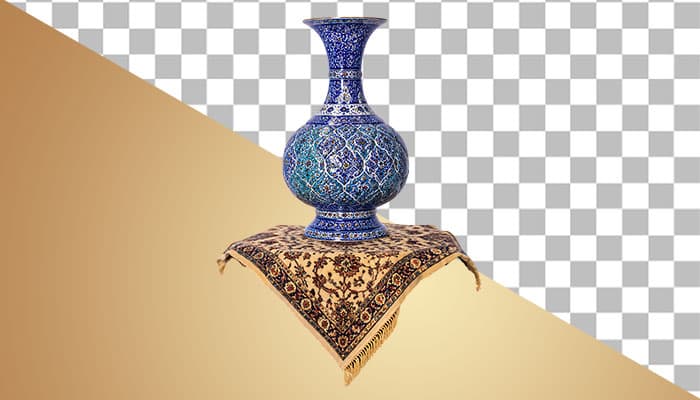 تصویر PNG گلدان سفالی میناکاری