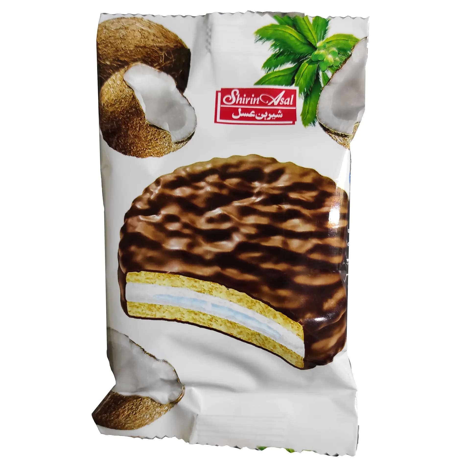بیسکویت روکش کاکائو با طعم نارگیل شیرین عسل 22 گرم بسته 60 عددی
