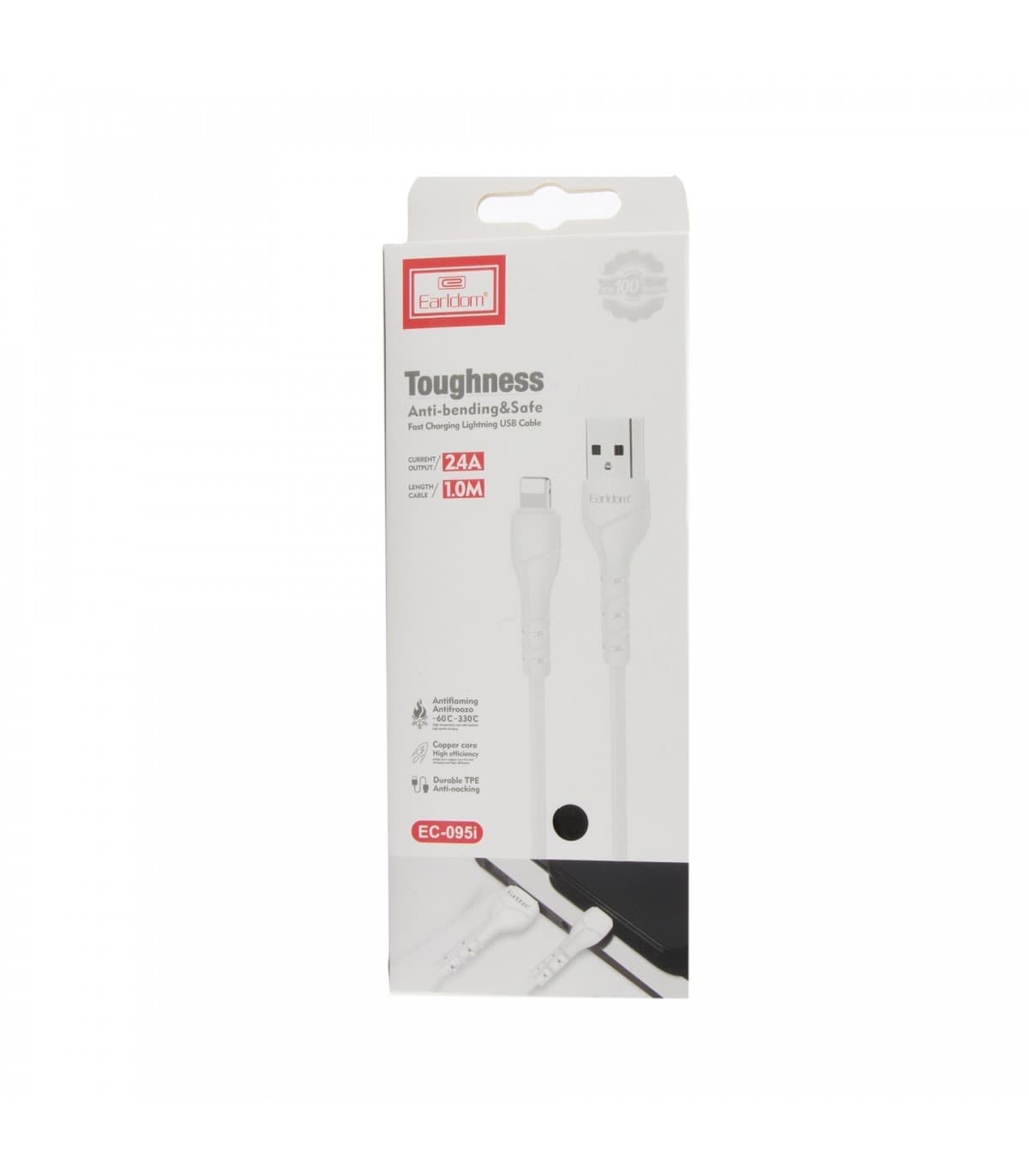 کابل تبدیل USB به لایتنینگ ارلدام EARLDOM EC-095l -مشکی