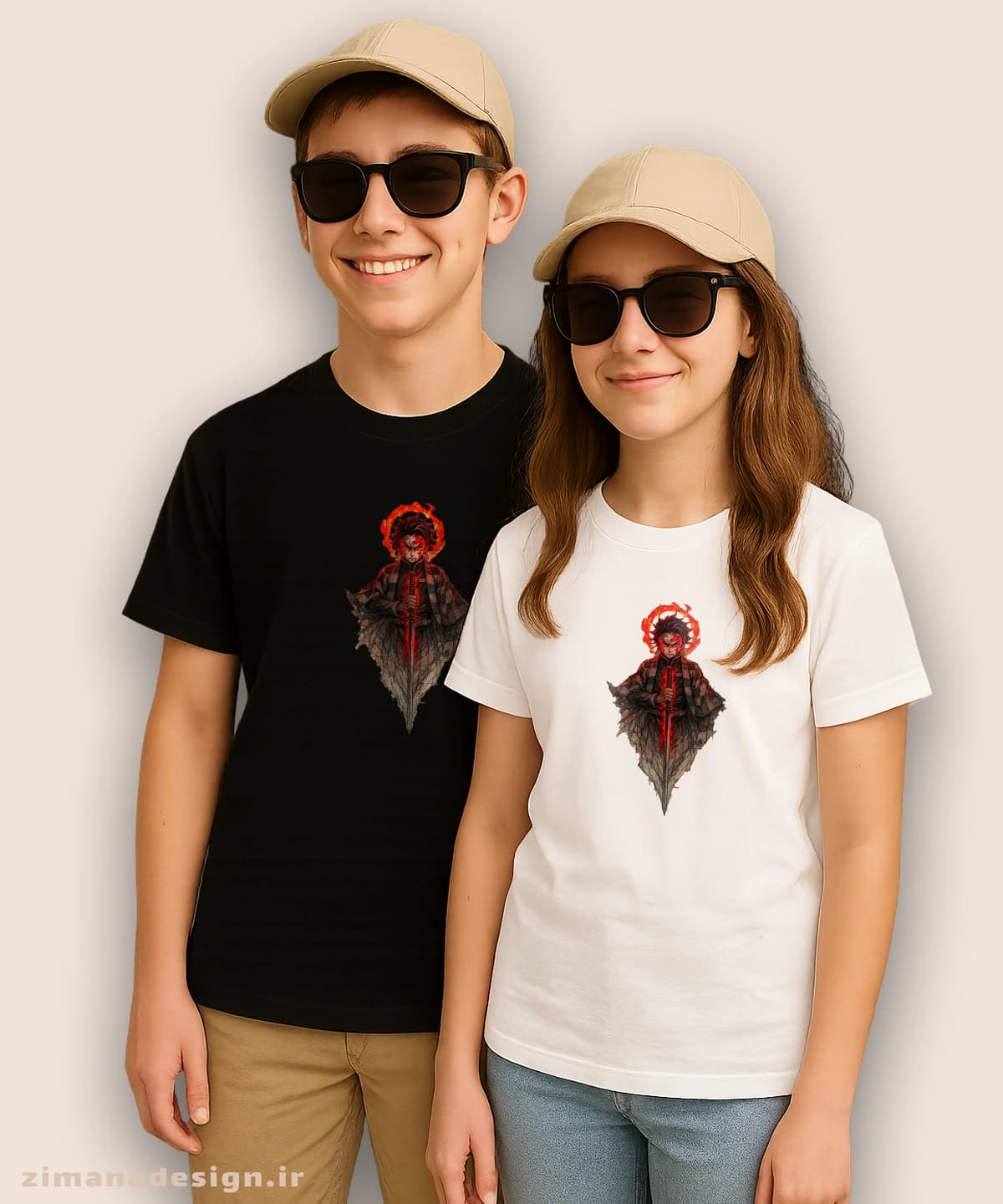 تیشرت بچگانه طرح شیطان کش شخصیت تانجیرو کد 939 — تصویر ۲