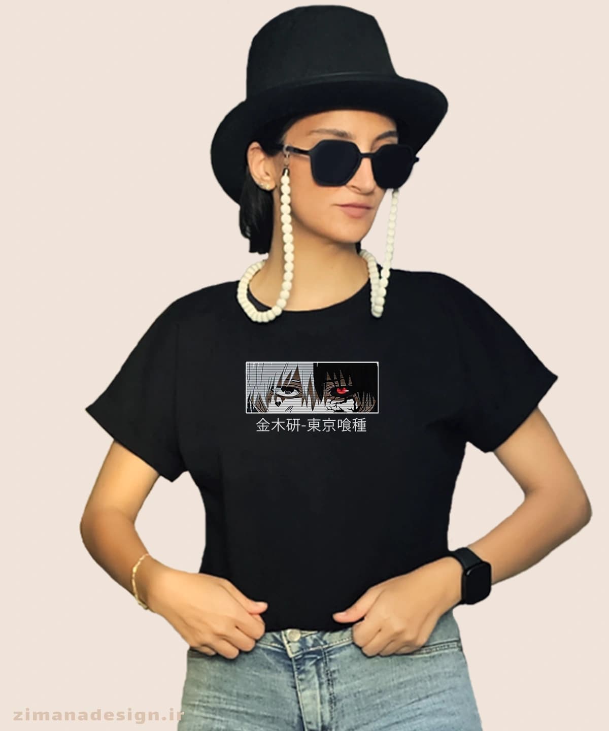 کراپ زنانه طرح توکیو غول شخصیت کانکی کد 955 — تصویر ۴