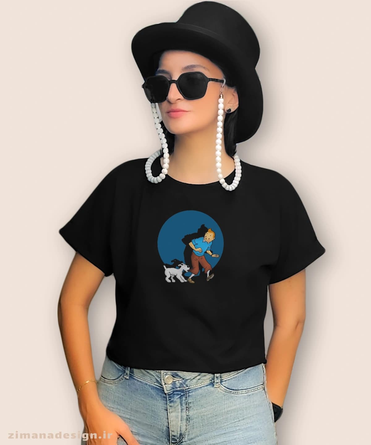 کراپ زنانه طرح تن تن کد 951