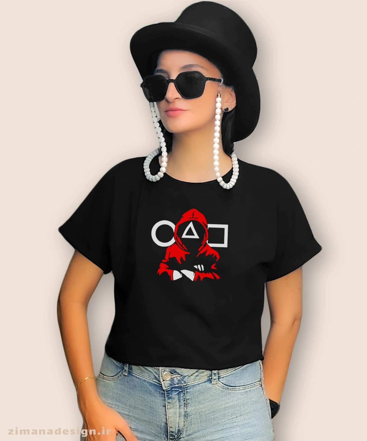 کراپ زنانه طرح اسکویید گیم کد 933