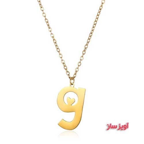 گردنبند حرف انگلیسی g طرح قلب کد 102685