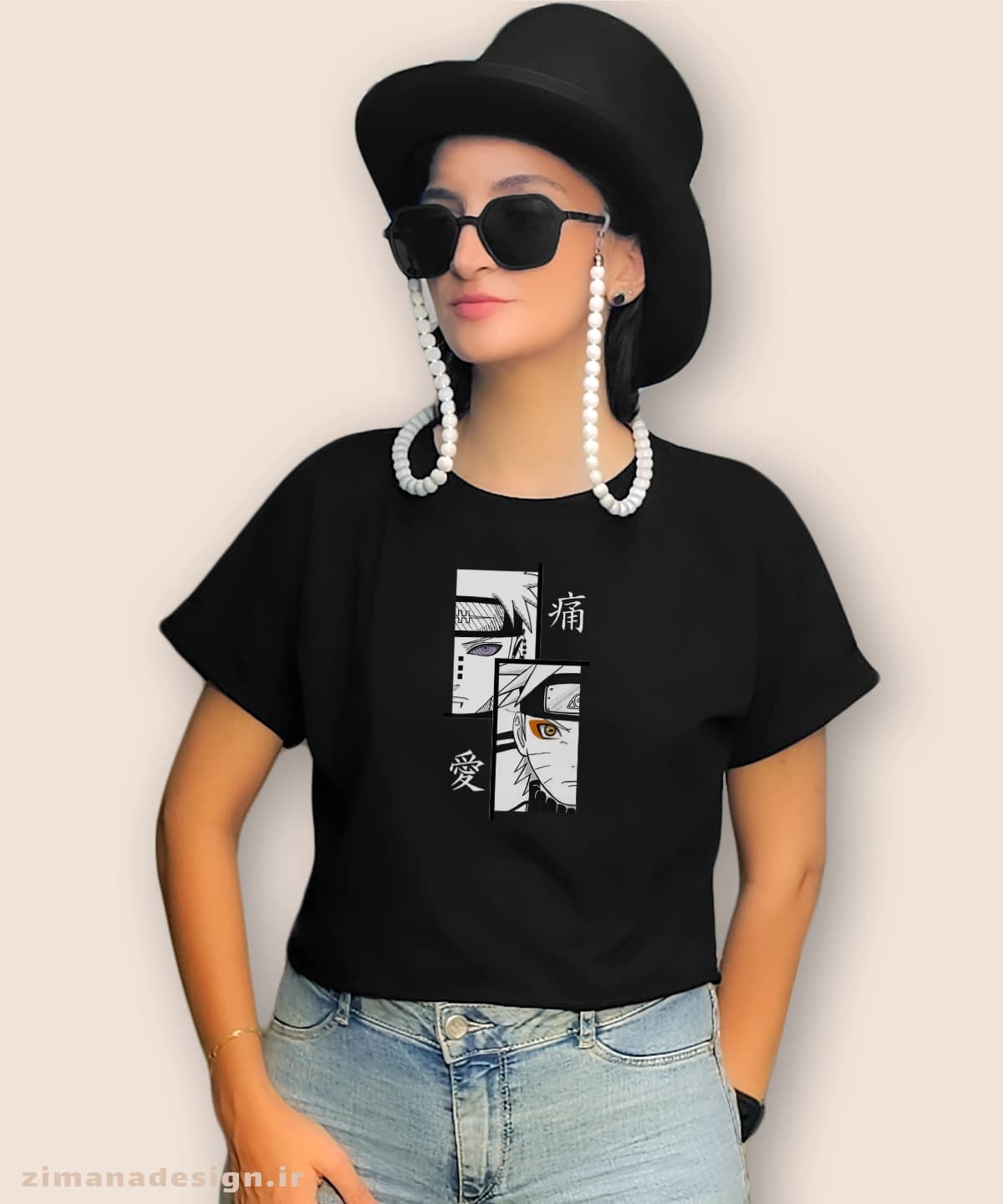کراپ زنانه طرح توکیو غول شخصیت کانکی کد 917