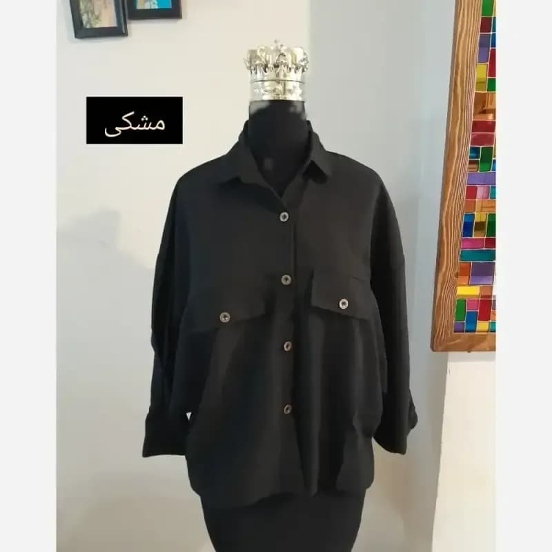 مانتو پانچ کوتاه لینن اسپرت قواره دار سایز بزرگ — تصویر ۷