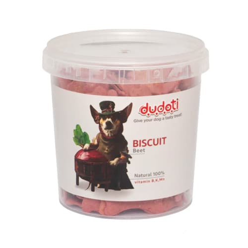 تشویقی بیسکوئیت سگ دودوتی چغندر Dudoti وزن 350 گرم