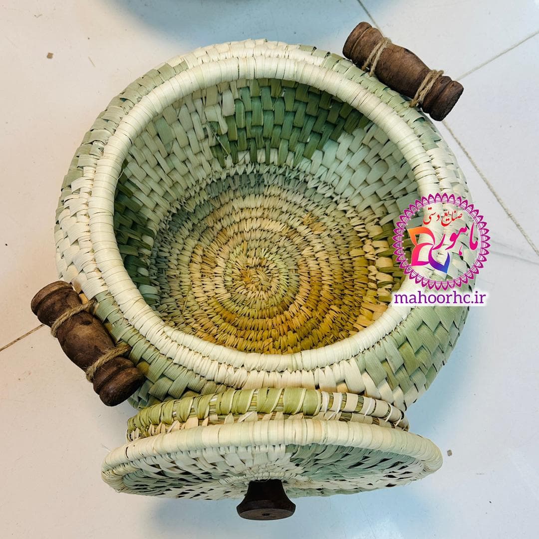 جابرنجی حصیری مدل آجری خمره‌ای ۱۰ تا 12 کیلویی با دسته چوبی — تصویر ۴