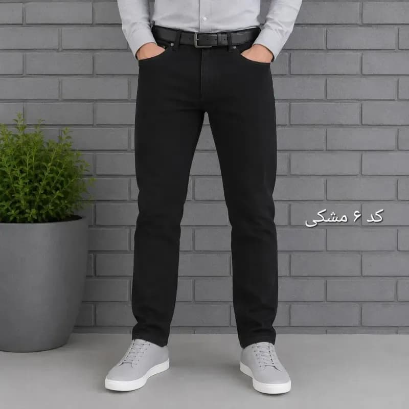 شلوار جین مردانه راسته پنبه فلامنت سایز 40 تا 58 — تصویر ۷
