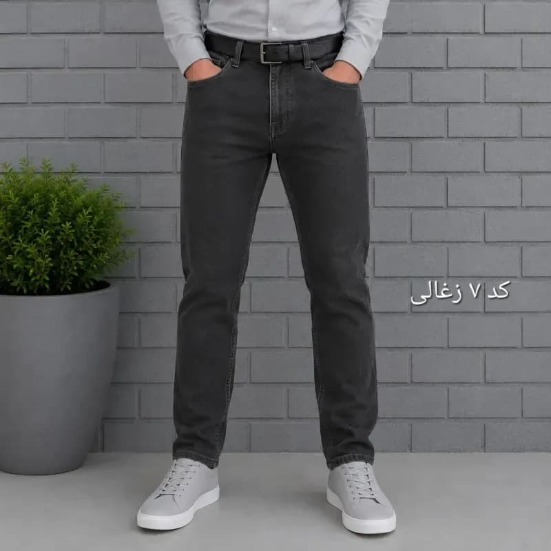شلوار جین مردانه راسته پنبه فلامنت سایز 40 تا 58 — تصویر ۸