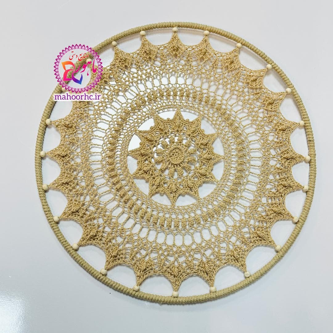 دیوارکوب حصیری ماندالا بافی تیغ ماهی سایز 40