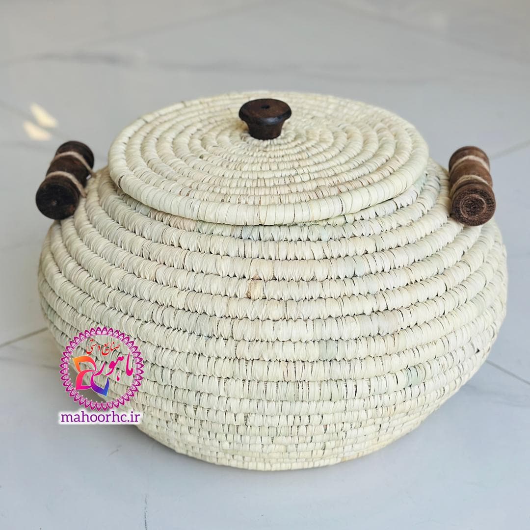جابرنجی حصیری خمره‌ای 15 کیلویی با دسته چوبی