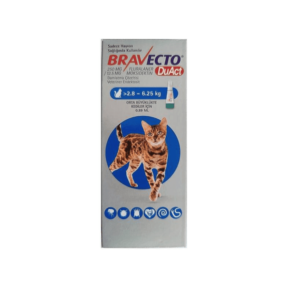 قطره ضد انگل گربه‌ براوکتو پلاس – Beravecto (2.8 تا 6.25 کیلو)