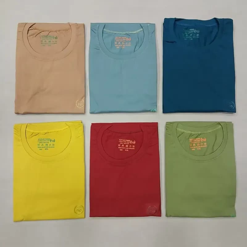 تیشرت مردانه پنبه سایز بزرگ چهار ایکس لارج یقه گرد نخ پنبه — تصویر ۲