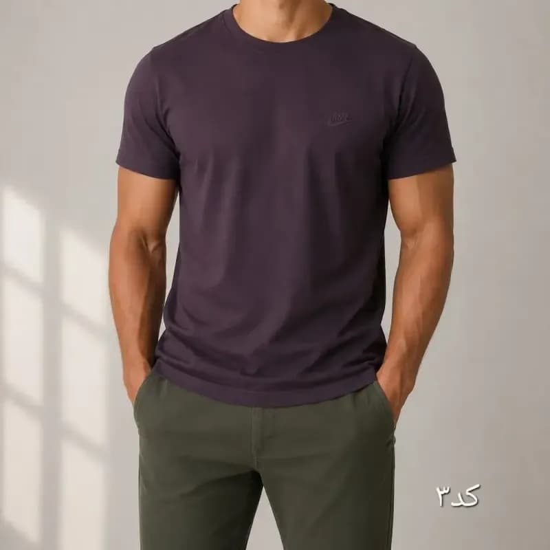 تیشرت مردانه بیسیک نخ پنبه ساده تابستانه در 16 رنگ سایز لارج تا چهار ایکس لارج — تصویر ۵