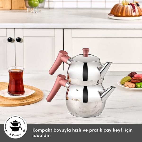 کتری قوری استیل کاراجا مدل Frezya — تصویر ۴