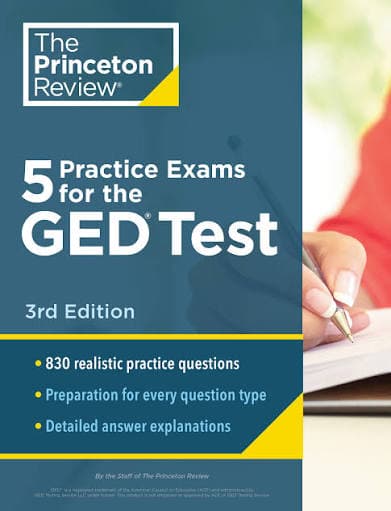 کتاب 5 Practice Exams for the GED Test, 3rd Edition (5 آزمون آزمایشی برای آزمون GED، ویرایش سوم) نسخه انگلیسی PDF | The Princeton Review