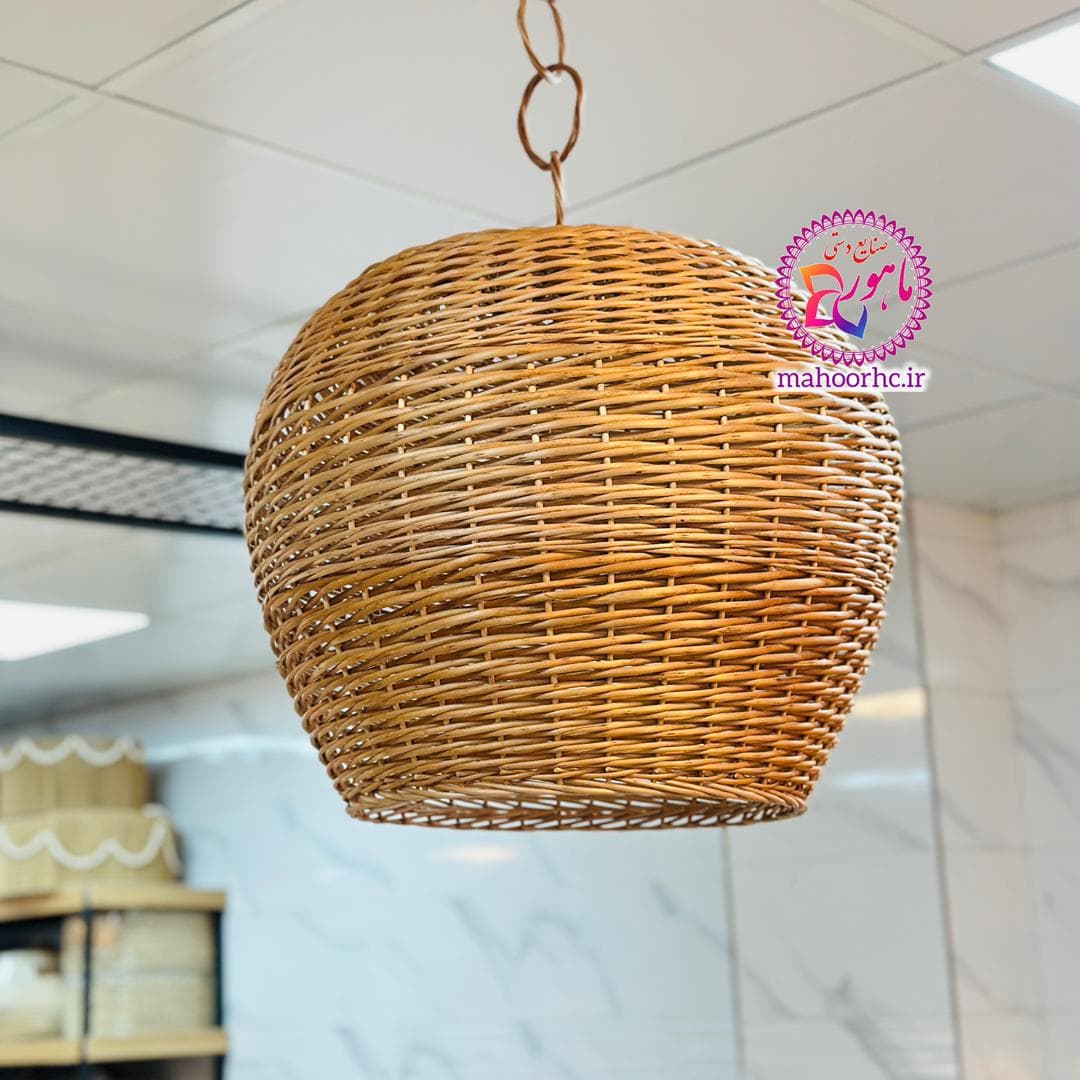 لوستر حصیری مدل توپی تمام بافت سایز 50