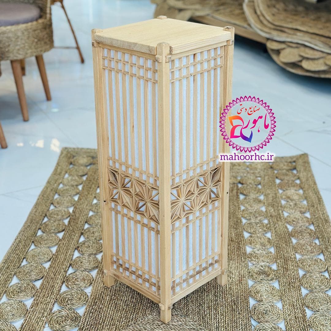 آباژور چوبی کومیکو دست‌ساز سبک ژاپنی سایز 70