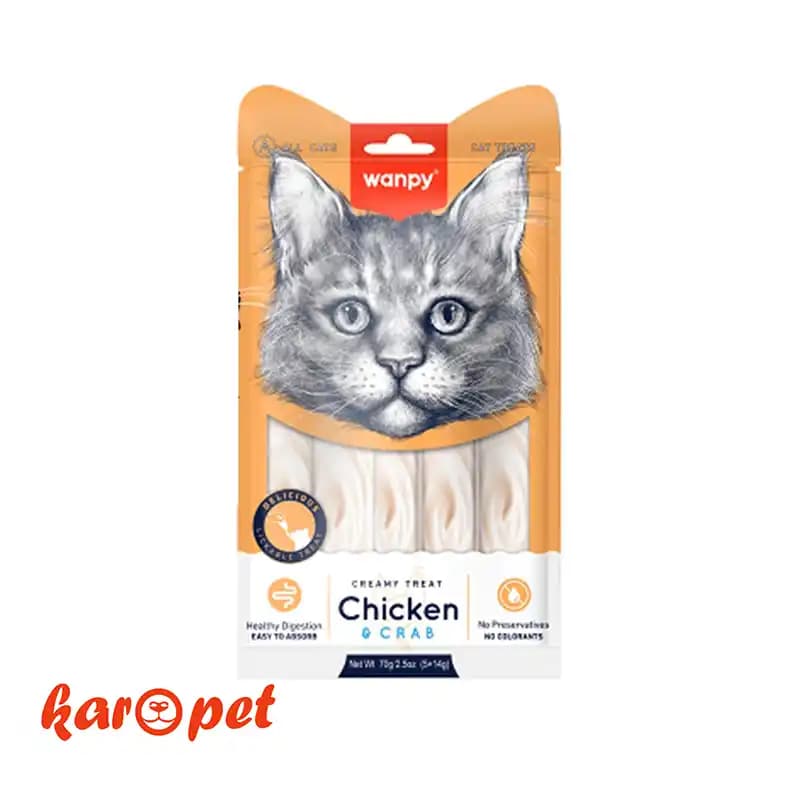 بستنی گربه ونپی 25 عددی با طعم مرغ و خرچنگ