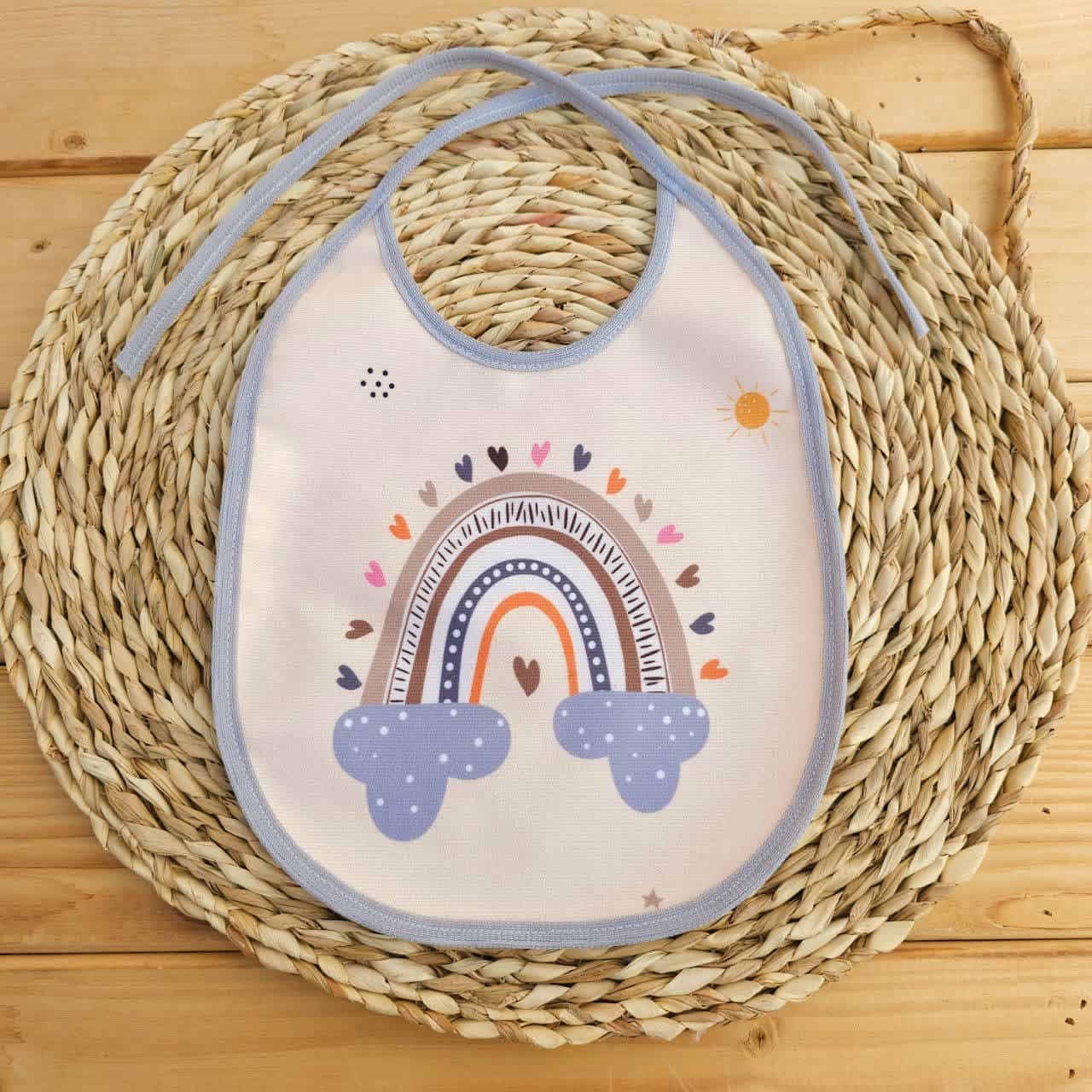 پیش بند مخمل چاپی رنگین کمان کرم