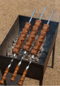 سیخ استیل دسته چوبی درباری رویال WS پک 3 عددی