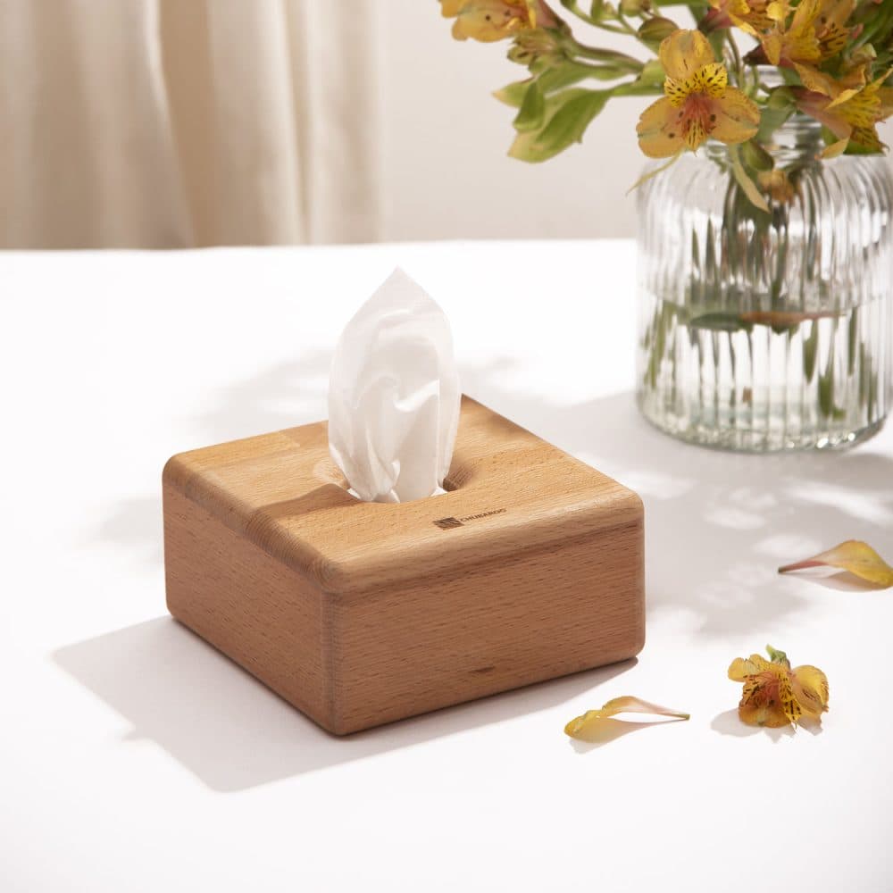 استند دستمال کاغذی رو میزی چوبی مربع