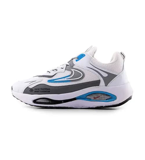 کفش مردانه اسپرت چرم مصنوعی سفید آبی Nike مدل 50687