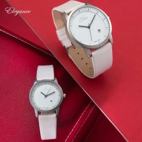 ست ساعت مردانه زنانه Elegance مدل W8059 (سفید)
