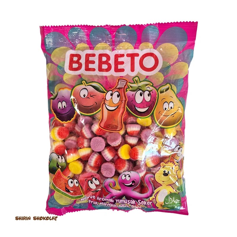 پاستیل ببتو BEBETO طرح کیک میوهای بسته 1 کیلویی