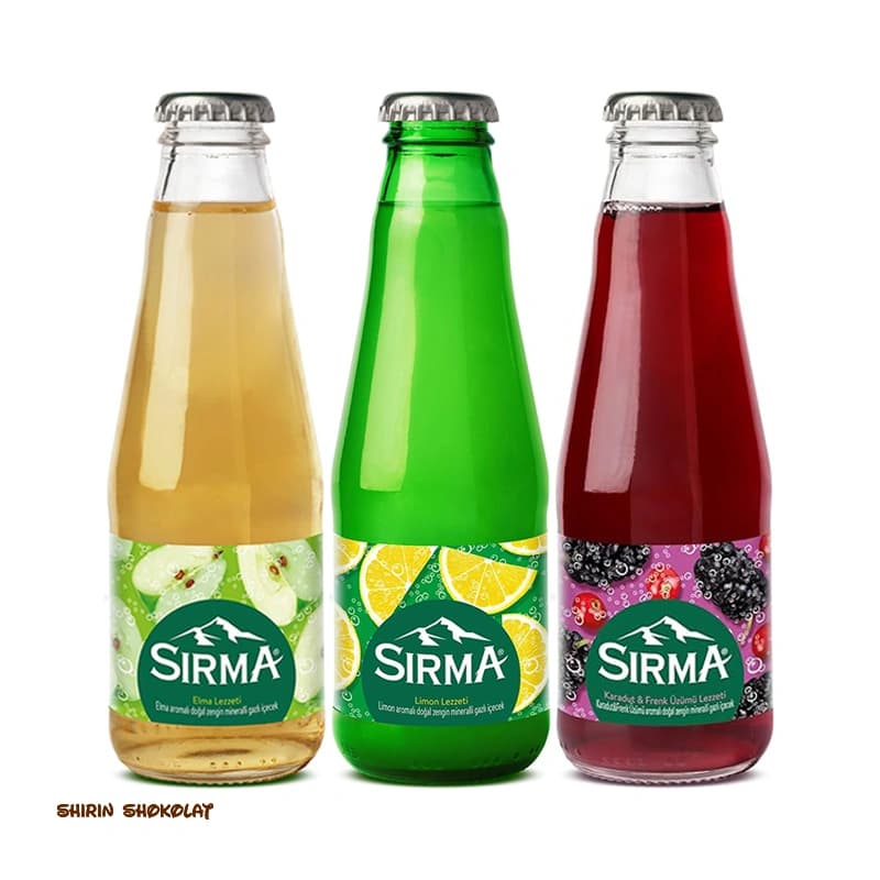 آب معدنی گازدار سیرما SIRMA شیشه‌ای 200 میل