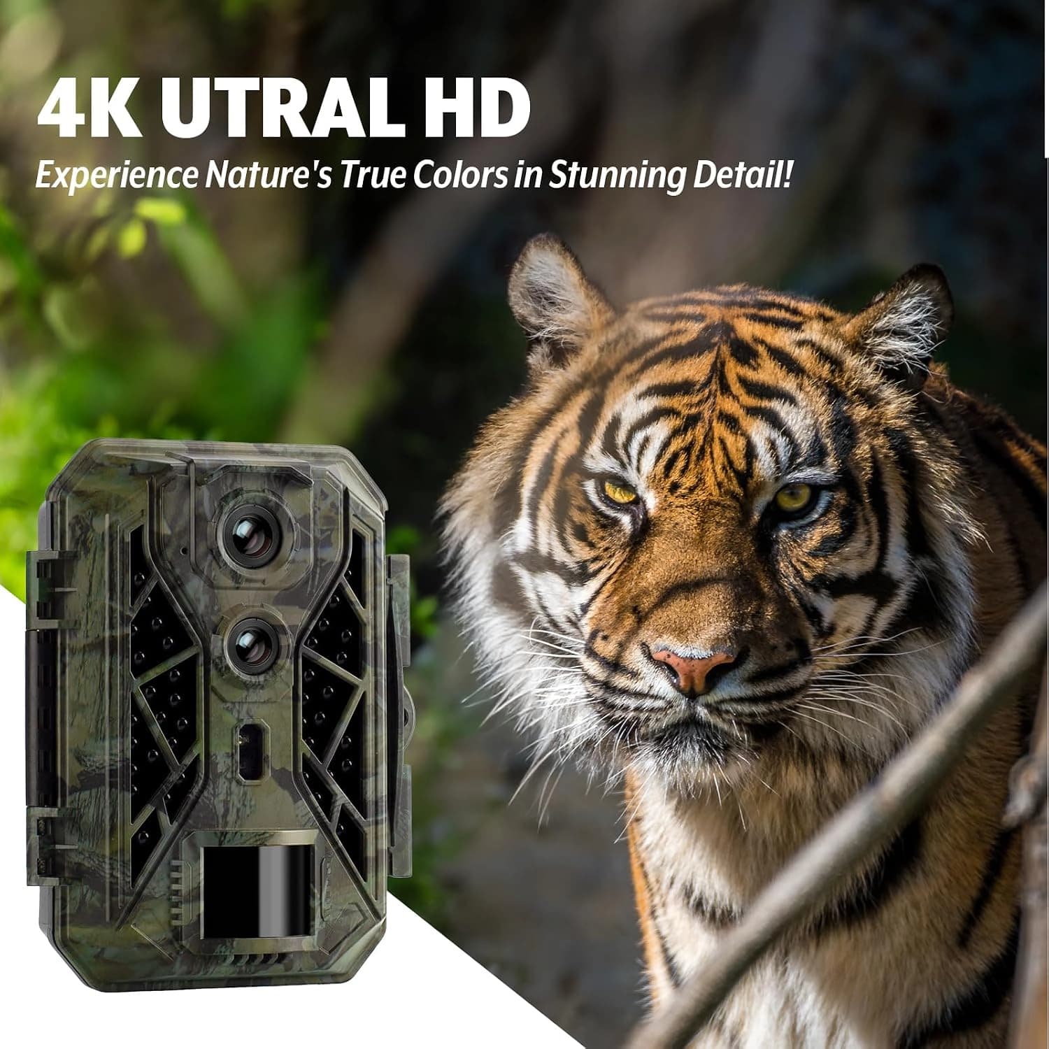 دوربین تله و شکار Hapimp مدل PH770-8D فیلمبرداری4K عکاسی 32MP HD ضد آب IP66 با لنز دوگانه — تصویر ۳