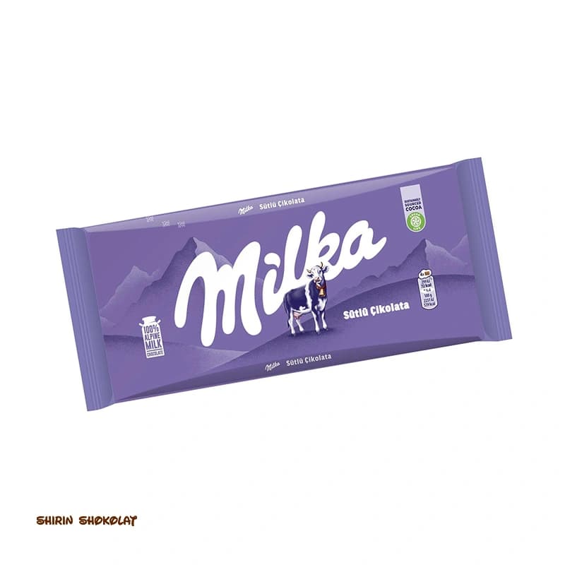 شکلات تخته‌ای میلکا milka مدل شیری شکلاتی 80 گرمی