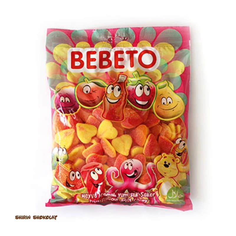 پاستیل ببتو BEBETO طرح قلب زرد در 2 وزن