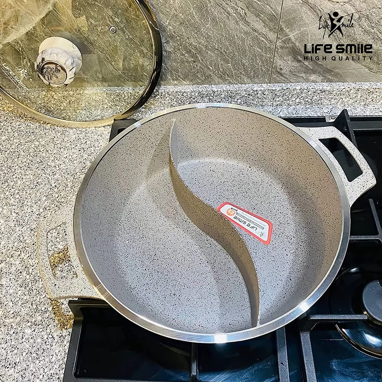 ماهیتابه دو قسمتی سایز 28 لایف اسمایل مدل FLCMHP-28 — تصویر ۲