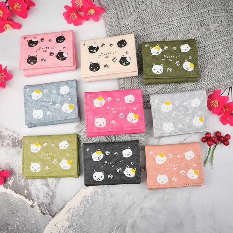 کیف پول دخترانه سه لت چاپی گربه ها 11-287