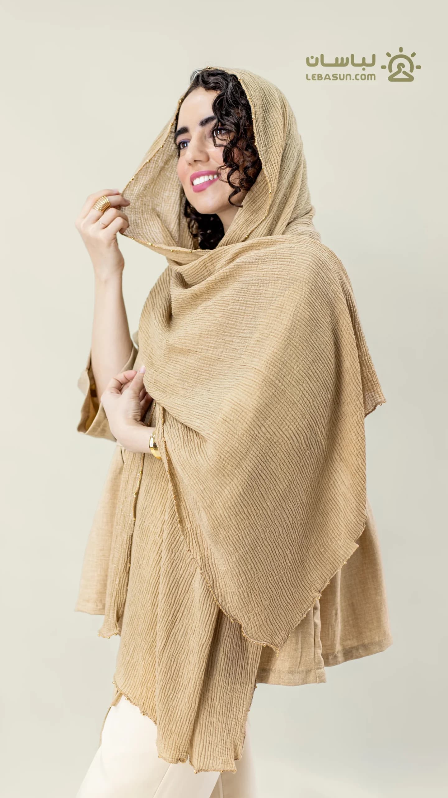 شال دور مرواریدی زنجیری