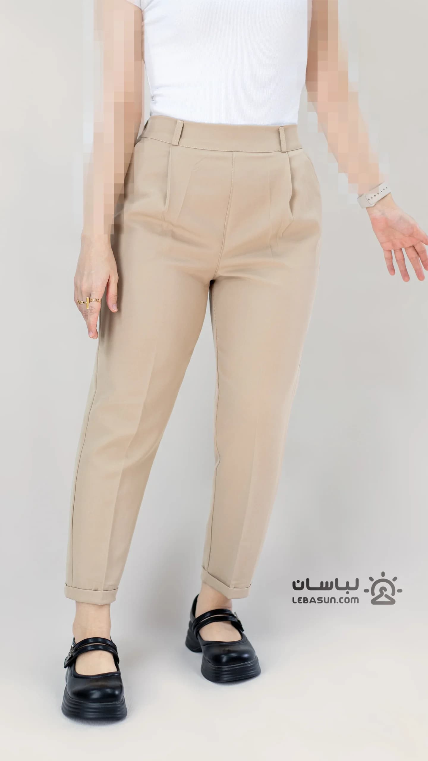 شلوار مام استایل کرم
