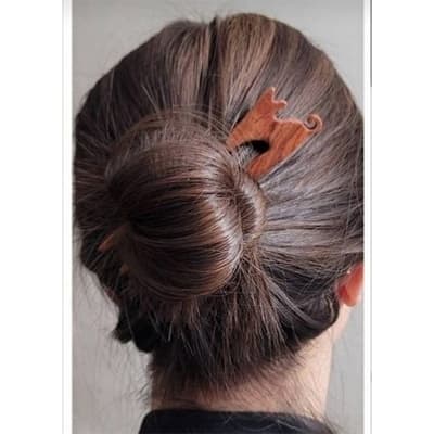 سیخ مو چوبی طرح گربه کامل