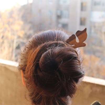 سنجاق مو چوبی شاپرک