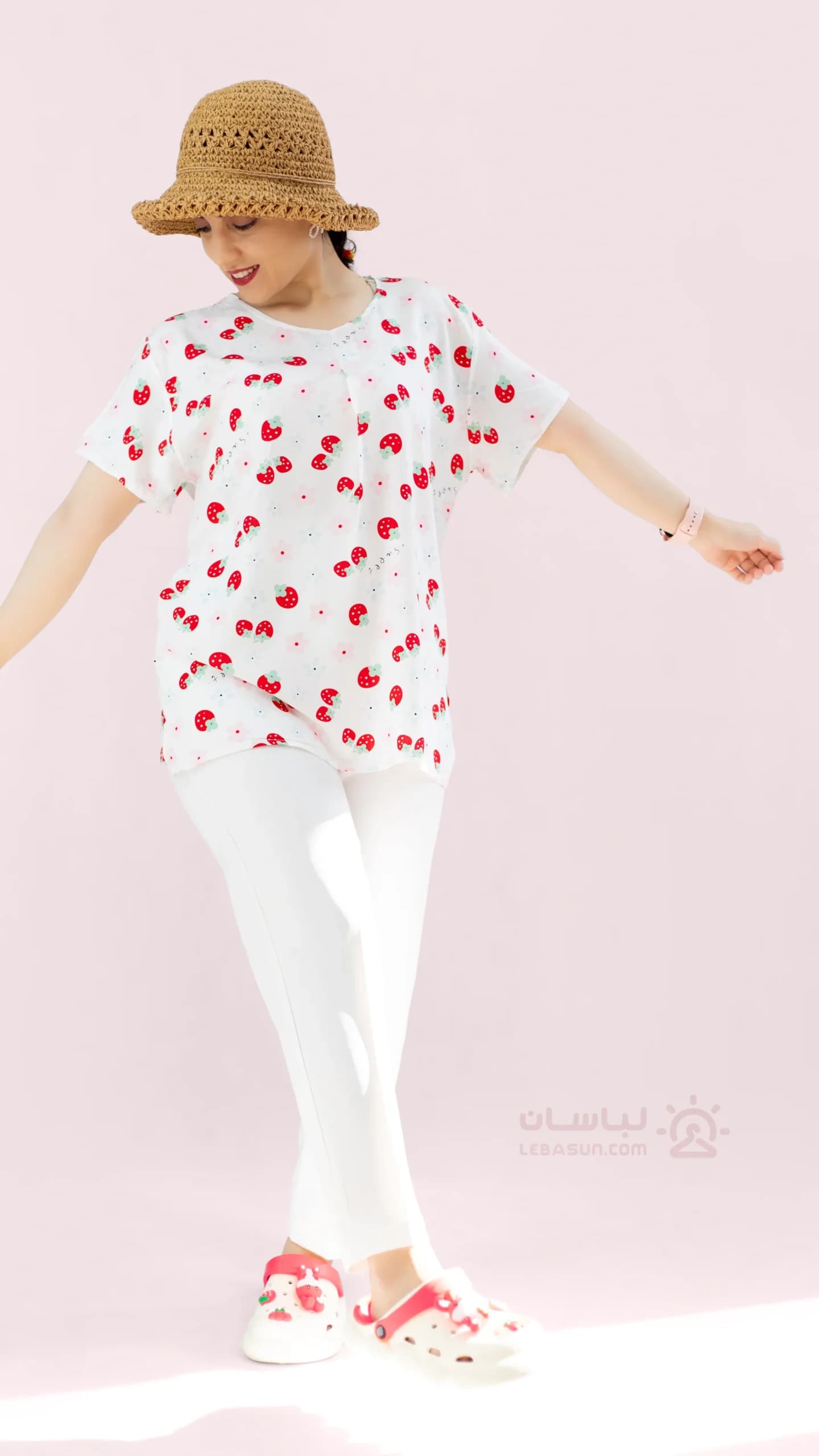 تیشرت نخی طرح دار