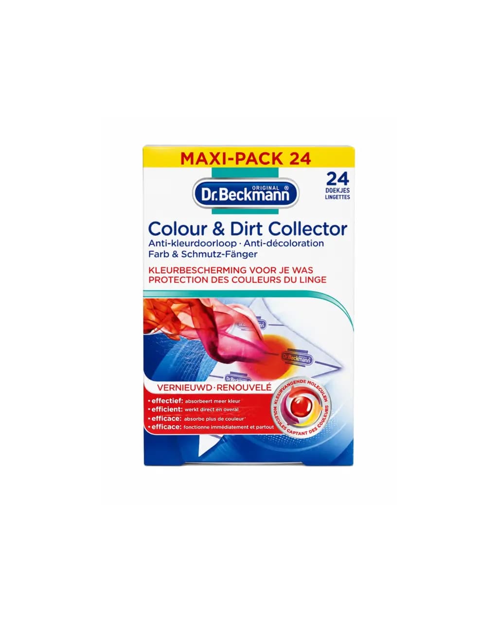دستمال جذب رنگ و چرک لباس دکتر بکمن Colour & Dirt Collector بسته ۲۴ عددی (ساخت آلمان) — تصویر ۲