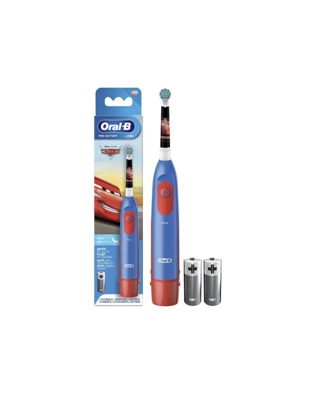 مسواک برقی کودک اورال بی Oral-B Pro Battery طرح Disney Cars + دوعدد باتری (ساخت المان )