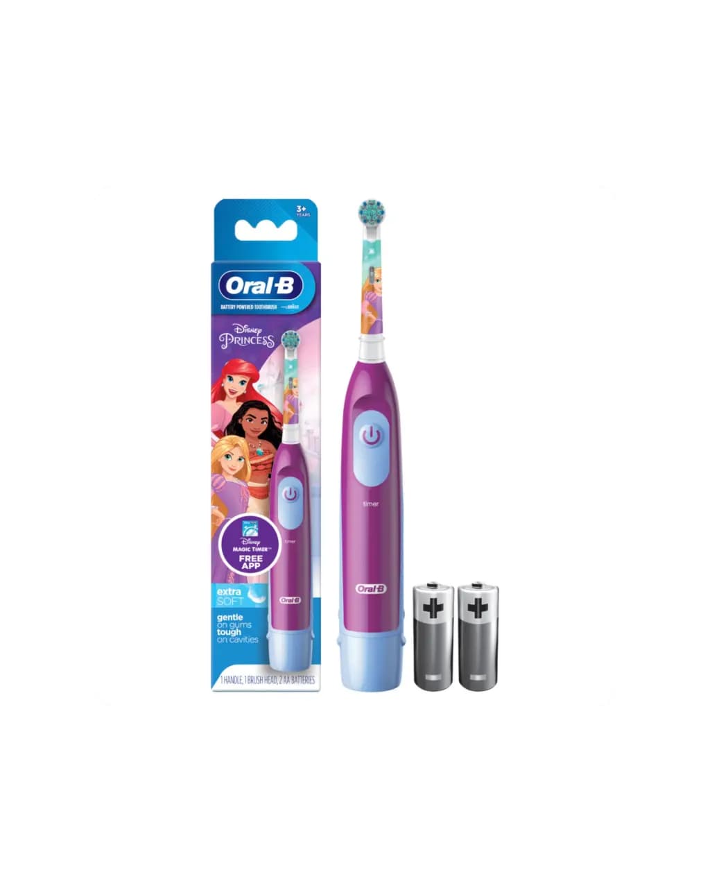 مسواک برقی کودک اورال بی Oral-B طرح Disney Princess+ دوعدد باتری مناسب بالای ۳ سال(ساخت المان)