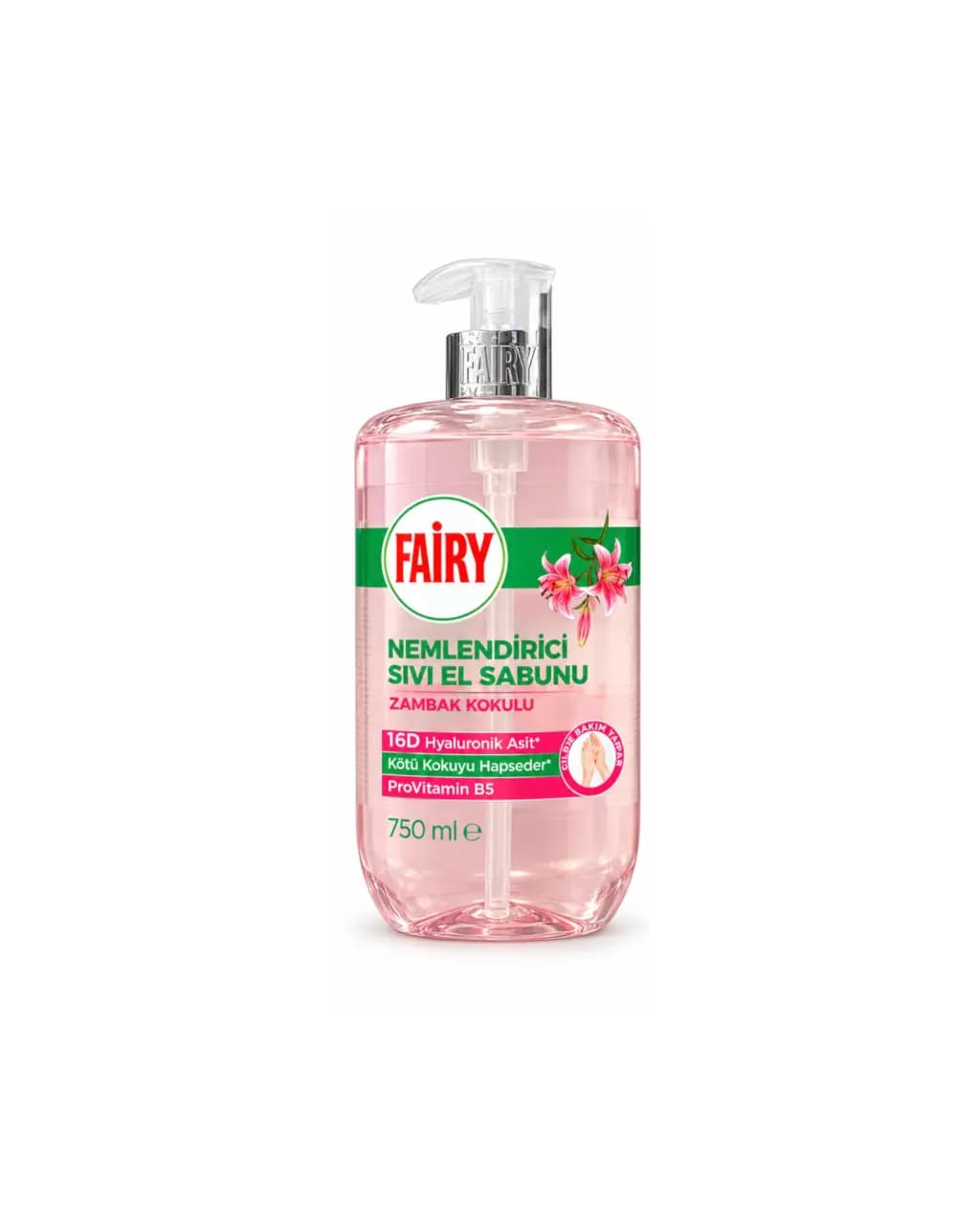 مایع دستشویی مرطوب کننده فیری Fairy با رایحه گل سوسن، ۷۵۰ میلیلیتر
