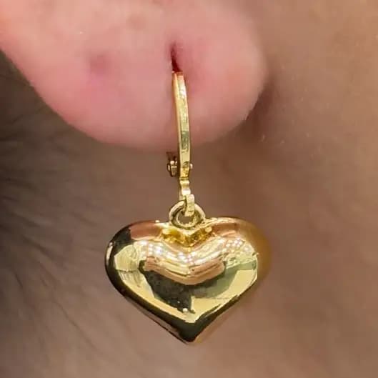 گوشواره زنانه و دخترانه آبکاری نقره طرح قلب فانتری ضد حساسیت و رنگ ثابت کد agy