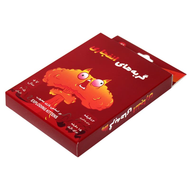 بازی فکری کارتی گربه‌های انفجاری مدل EXP KTN 02 مناسب 2 تا 5 نفر با ژانر استراتژی و رقابتی، رده سنی بالای 7 سال، مدت زمان کمتر از 30 دقیقه، شامل 56 کارت ویژه و 4 کارت راهنما — تصویر ۳