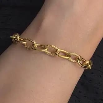 دستبند زنانه و دخترانه آبکاری نقره زنجیر درشت رنگ ثابت کد agy