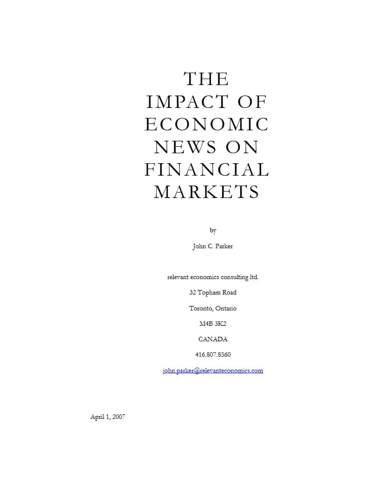 کتاب The Impact of Economic News on Financial Markets (تأثیر اخبار اقتصادی بر بازارهای مالی) نسخه انگلیسی PDF | جان پارکر — تصویر ۲